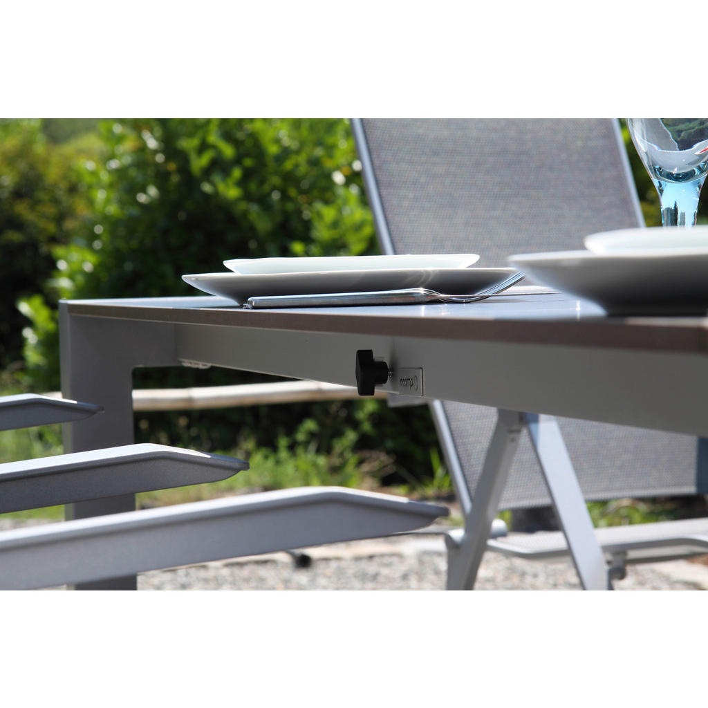 Bild von Urban Garten-Essgruppe 7-tlg. Tisch 160 x 98 cm grau/silber