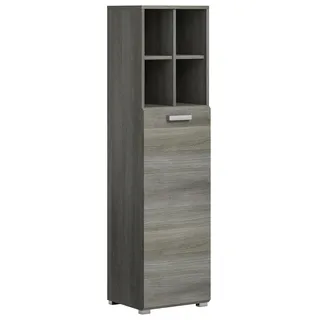 xonox.home Badezimmer Silver X88B3703 Standschrank Kommode Schrank in rauchsilber Nb. ca. 40x146x33 cm