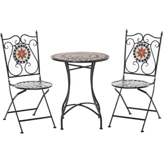 Outsunny Garten Sitzgruppe 3-tlg. Mehrfarbig