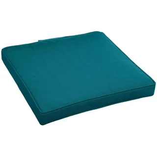 Hespéride - Stuhlkissen mit Klettverschluss Korai Entenblau - 40 × 40 × 4 cm - Blaue Ente