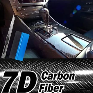 NewL 7D Karbonfaser-Hochglanz-Vinyl-Folie, Aufkleber mit Luftreiniger, blasenfrei, Anti-Falten, mit Montagewerkzeug (45 cm x 152 cm)