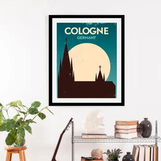 Bild QUEENCE "Cologne", weiß (farbe rahmen: schwarz, farbe bild(er): weiß), B:30cm H:40cm, Acrylglas, Holz, Papier, Bilder, Bild, gerahmt
