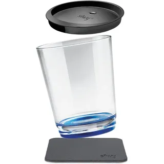 silwy® Magnet-Trinkbecher in der Farbe Lui Blue inkl. einem auslaufsicherem Deckel und einem Metall-Nano-Gel-Pad für standsicheres Platzierung und Transportieren - perfekt für Camping und Boating