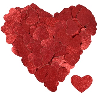 50g Rot Herzen Konfetti, 2.5cm Metallic Glitzer Herzen Konfetti Folie Tischdeko Konfetti, Papier Konfetti Metallic Streudeko Herzförmige Glitzernde für Valentinstag Hochzeit Geburtstag Party(Rot)