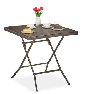Relaxdays Gartentisch Holz-Optik 111,4 x 78 x 74 cm Braun