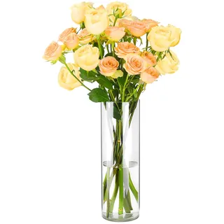Koelaa Leichte Unzerbrechliche Vase, Blumenvase aus Acryl-Kunststoff – Stylische Transparent-Klare Zylindervase für Hochzeitstischdekor, Einweihungsparty oder Tischdekoration-15x40 cm
