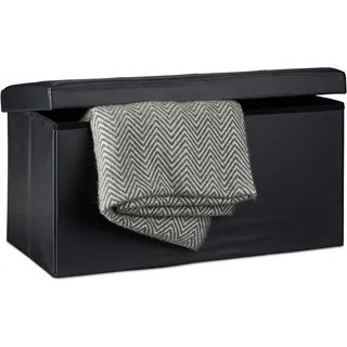 Relaxdays Sitzhocker Kunstleder 38 x 76 x 38 cm Schwarz