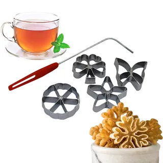 Traditionelle Teigform - Hworost, Waffeleisen, Waffelbäckerei Spreewaldschleifen Set 4 Stück (2cm)