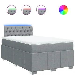 vidaXL Boxspringbett mit Matratze Hellgrau 120x190 cm Stoff - Grau