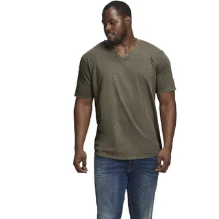 JACK & JONES T-Shirt mit Splitneck in Dusky Green-S