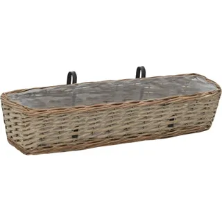 vidaXL Balkon-Blumenkasten 2 Stk. Weide mit PE-Auskleidung 80 cm - Braun