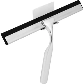 kowald Duschabzieher aus Edelstahl - 25cm breit - mit Selbstklebender Halterung, Ersatzlippe