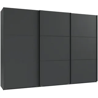 luma-home Schwebetürenschrank 3-türig 300 x 216 x 65 cm Schwarz