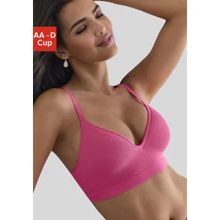 Push-up-BH LASCANA "COMFY BRA", Damen, Gr. 80, Cup A, pink, Piqué, Obermaterial: 50% Baumwolle, 33% Polyamid, 14% Polyester, 3% Elasthan, Basic, BHs Push-up-BH, ohne Bügel aus Baumwolle, Basic Dessous
