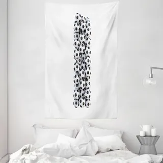 ABAKUHAUS Buchstabe I Wandteppich und Tagesdecke, Sportgeräte aus Weiches Mikrofaser Stoff Waschbar ohne Verblassen Digitaldruck, 140 x 230 cm, Schwarz und weiß - Schwarz