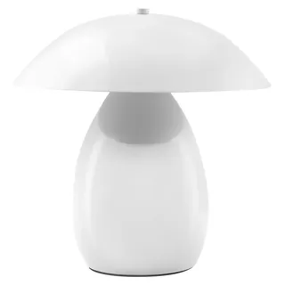 BELIANI Tischlampe Weiß Metall 30 cm Hoch Pilzform mit Kabel und Schalter Retro Stil Moderne Tischleuchte Nachttischlampe Schlafzimmer Wohnzimmer - Weiß