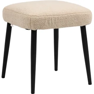 Homcom Sitzhocker mit Kaschmir-Optik Kunststoff 42 x 44 x 42 cm Beige