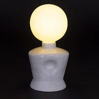Villa d'Este Home Tivoli 1996 Batteriebetriebene LED-Globus-Lampe aus Steinzeug, Höhe: 18 cm, roher Sockel