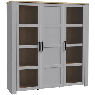 Forte Highboard Bohol 151,1 x 160,6 x 42 cm Grau / Weiß
