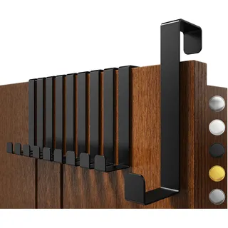 4smile Türhaken zum Einhängen - 10er Set, Fb. Schwarz - Solide Kleiderhaken Tür für die ganze Wohnung, flexible Haken zum Einhängen, belastbare Türhakenleiste, universelle Türgarderobe
