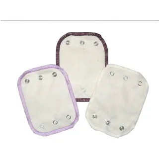 Kabea Bodyverlängerungen 3er Pack aus Bio-Baumwolle (3x gleiche Druckknopfgröße) (7 mm - Kleine Knopfgröße, Weinrot/Flieder/Natur)