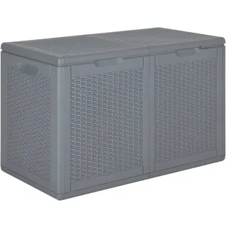 vidaXL Gartenbox Grau PP Rattan 180 L