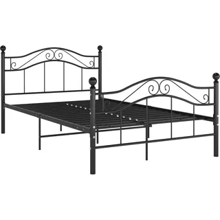 vidaXL Bett Schwarz Metall 120x200 cm - Schwarz