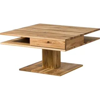 MASSIVMOEBEL24.DE Couchtisch Wildeiche 85x85x45 natur geölt WIEN #200