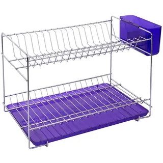 Sauvic Geschirr-abtropfgestell Aus Edelstahl - Purple - S