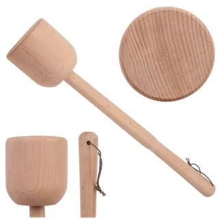 KADAX Krautstampfer aus Holz, 41 x 7.5 cm, Sauerkrautstampfer, Stampfer für Fermentieren von Sauerkraut, Kartoffelstampfer, Holzstößel, Handstampfer, Holzstampfer