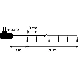 Luca Smart Lighting Lichterkette mit 200 LED-Lämpchen - L2000 cm - RGB - Dunkelbraun