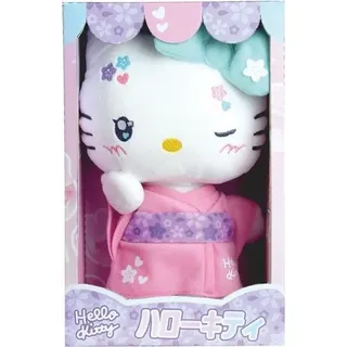 Hello Kitty Plüschtier Kimono Kawai, 22 cm, Rosa Kimono, Jemini - Bunt