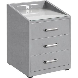 ED EXCITING DESIGN Nachtkonsole »Moon« mit LED-Beleuchtung und USB-Anschluss & USB-C-Anschluss, grau