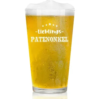Joymaking Bierglas Personalisiert - Lieblingspatenonkel, Patenonkel Geschenk, Kleines Dankeschön Geschenk, Bester Patenonkel Geschenke zum Geburtstag Vatertag Weihnachten 15oz