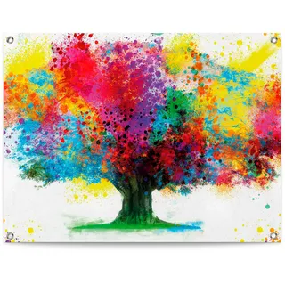 Poster REINDERS "Farbkleckse Baum", bunt (farbe bild(er): bunt), B:80cm H:60cm T:0,1cm, Leinwand, Bilder, Poster