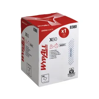 WypAll WYPALL* X60 Multibox, geprägt, hellblau, 68 g/m2, 1 Karton = 1 Rolle á 150 Tücher