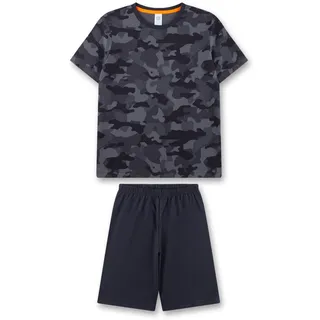Sanetta Pyjama in Schwarz/Grau 140