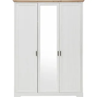 SchlafKONTOR Drehtürenschrank Jasmin II 164 x 220 x 64 cm Braun/Weiß