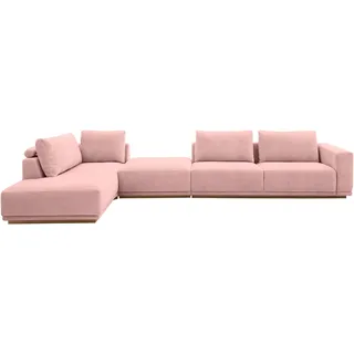 Musterring Wohnlandschaft Anreihsofa mit Armlehne rechts, Eckteil links mit Kissen & Hocker,
