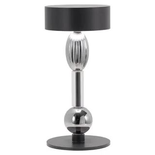 Zafferano Royal Family Wi-Fi - Wiederaufladbare LED-Tischlampe, Touch-Dimmer, 36h Akku, Titan-Alu, Glas - Silber