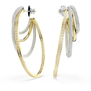 Swarovski Hyperbola Kreolen, Verschiedene Schliffe, Weiß, Metallmix