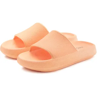 Badepantolette VENICE BEACH, Damen, Gr. 42, orange (peach), Obermaterial: 100% Synthetik. Decksohle: 100% Synthetik. Futter: 100% Synthetik. Laufsohle: 100% Synthetik, clean, unifarben, Schuhe Badepantolette, Pantolette, Mule, Sandale, offener Schuh, Badeschuh VEGAN