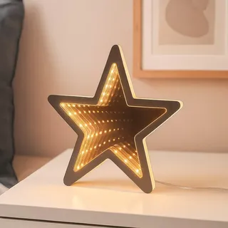 Ideen mit Herz | LED-Stern Infinity | Leuchtstern mit Lichttunneleffekt | Fenster-Deko zu Weihnachten | mit Timer-Funktion | batteriebetrieben | 20 cm x 19 cm