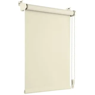OBdeco Verdunkelungsrollo Thermorollo 65x130cm (Stoffbreite 61 cm) Creme ohne Bohren mit gleichfarbige Beschichtung Oeko-TEX Standard 100 Sichtschutz Sonnenschutz für Fenster & Tür