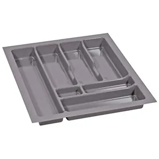 ALUSFERA Besteckkasten für Schubladen 50cm – Schubladen Organizer mit Fächeraufteilung – Hochwertiger Schubladen Organizer Küche für Mehr Ordnung – Anpassbar und leicht zu reinigen - 430x490mm Silber