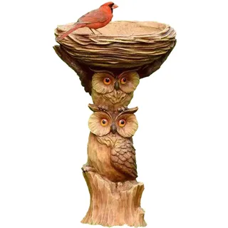Joyivike Vogelschale Garten, Vogeltränke Frostsicher Stehend Groß Modern, Deko Garten Deko, Polyresin Vogelfutterspender Vogelbad Trinkschale Wildvögel