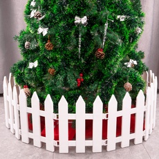 VINFUTUR 12 Stücke Weihnachtsbaum Zaun 25×30cm, Weiß Kunststoff Lattenzaun Deko für Weihnachten Hochzeit Party Miniatur Garten Home