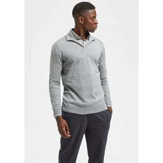 SELECTED HOMME Troyer »SLHBERG HALF ZIP CARDIGAN NOOS«, grau