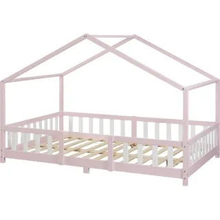 [en.casa] Kinderbett Treviolo 140 x 200 cm Kiefer rosa