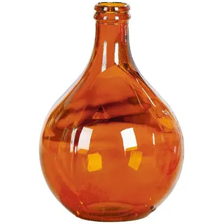 Bodenvase , Orange , Glas , rund , 43 cm , auch für frische Blumen geeignet , Dekoration, Vasen, Glasvasen